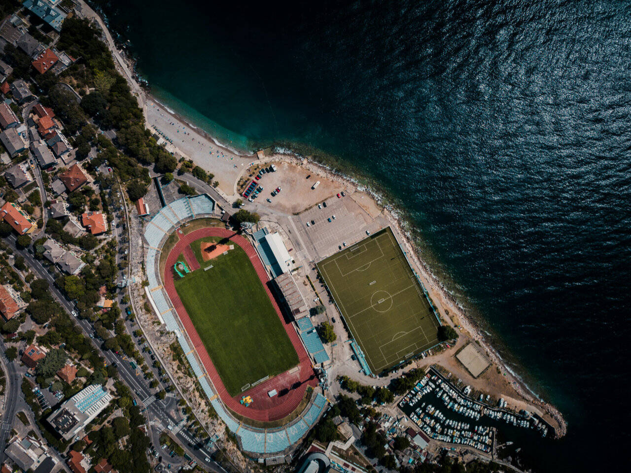 Stadion piłkarski Kantrida w Rijece, Chorwacja